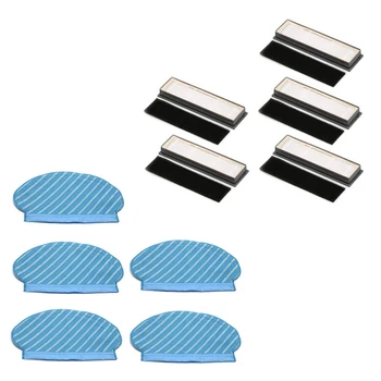 

5Pcs Robot Vacuum Cleaner Mop Cloth for Ecovacs Deebot Cleaner Parts & 5 Pcs Hepa Filter for Ecovacs Deebot
