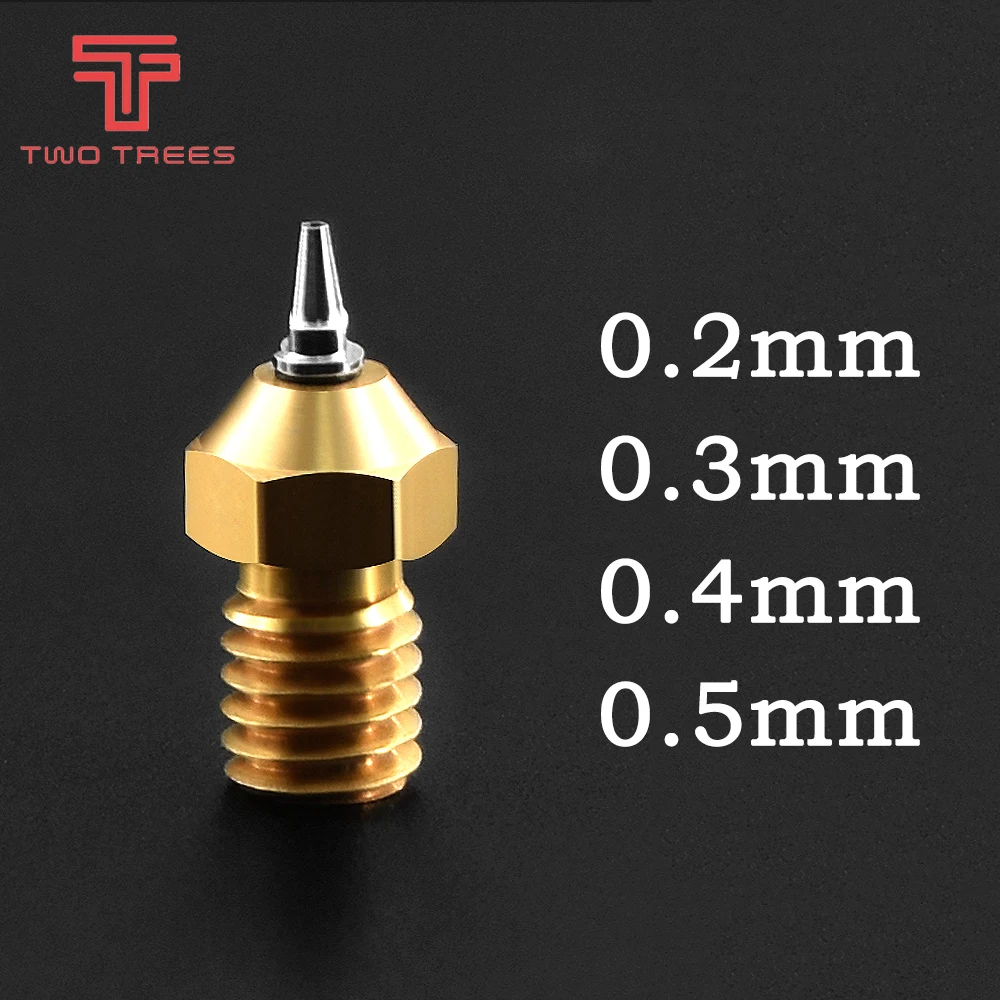 New arrivals E3D V5 V6 Brass Nozzle M6 threaded 0.2/0.3/0.4/0.5mm Removable Stainless Steel Tips for 1.75mm filamnet