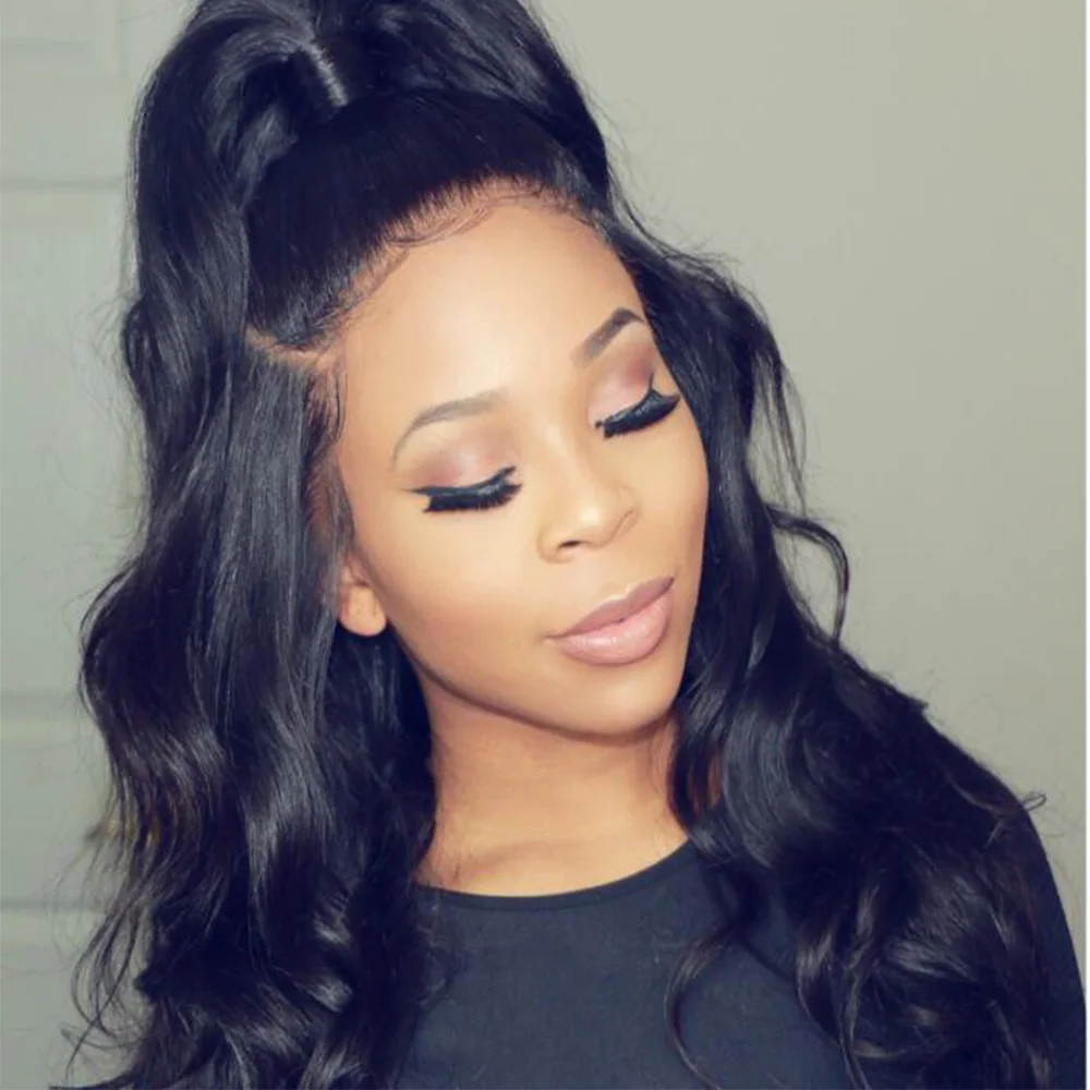 13*6 Lace Front Human Hair half up half down Wig  Remy Hair Body Wave Wigs Baby Hair Women