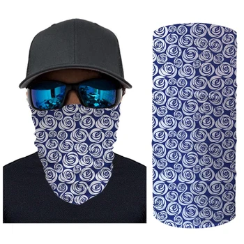 

Customized Blue 3D Rose Print Men Women Breathable Neck Scarf Outdoor Anti Dust Winproof Scarf Elasitc Adutls Bandana Headband