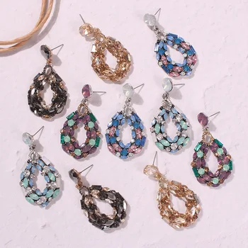 

new arrival fashion women statement earrings with rhinestones in wholesale price