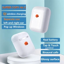 TWS Air 2nd H1 чип Bluetooth беспроводные наушники беспроводной зарядный чехол+ умный датчик+ настоящая батарея+ всплывающие наушники