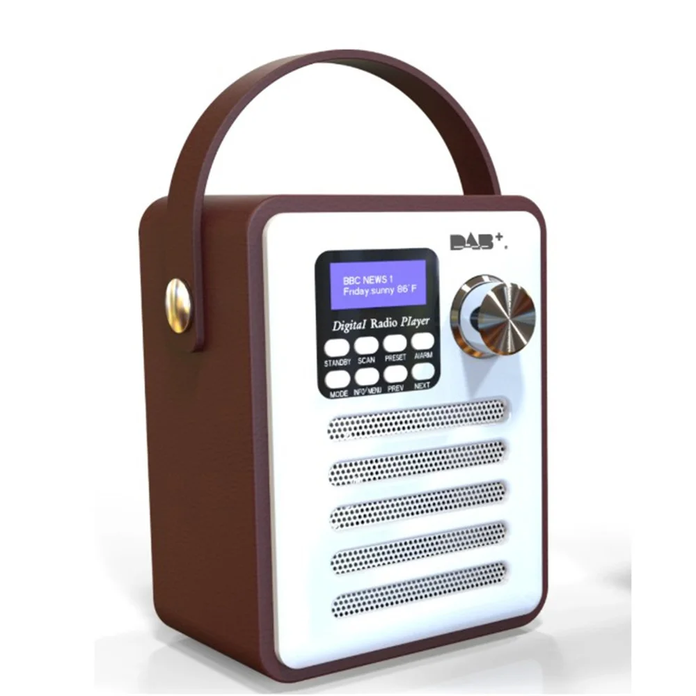 Dab/Dab+ тюнер цифровой радиоприемник Bluetooth 5,0 Fm вещания Aux-In mp3-плеер Поддержка Tf карты встроенный аккумулятор