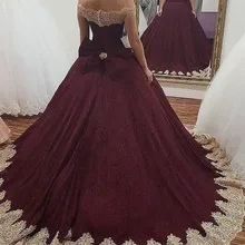 Бургундское бальное платье с золотыми аппликациями, с открытыми плечами, милое, 16, вечернее платье для выпускного вечера