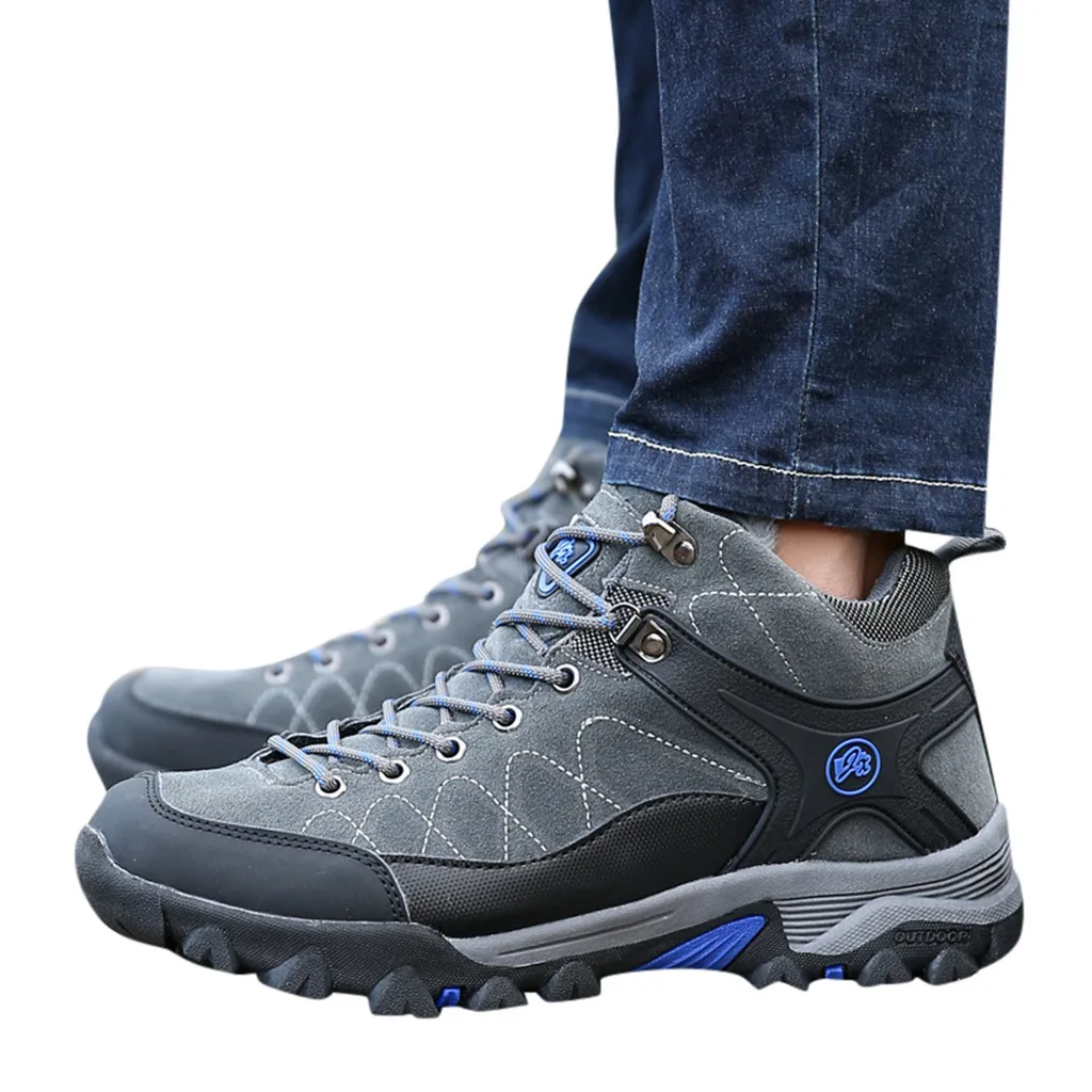 SAGACE autumn and winter men's sports boots couple slip plus velvet warm cotton shoes comfortable hiking shoes