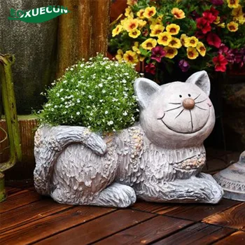 

Cute Cat Plant Pot Planter Pot Balcony Large Animal Flower Pot Decorative Pots for Flowers Home Garden Pots and Planters
