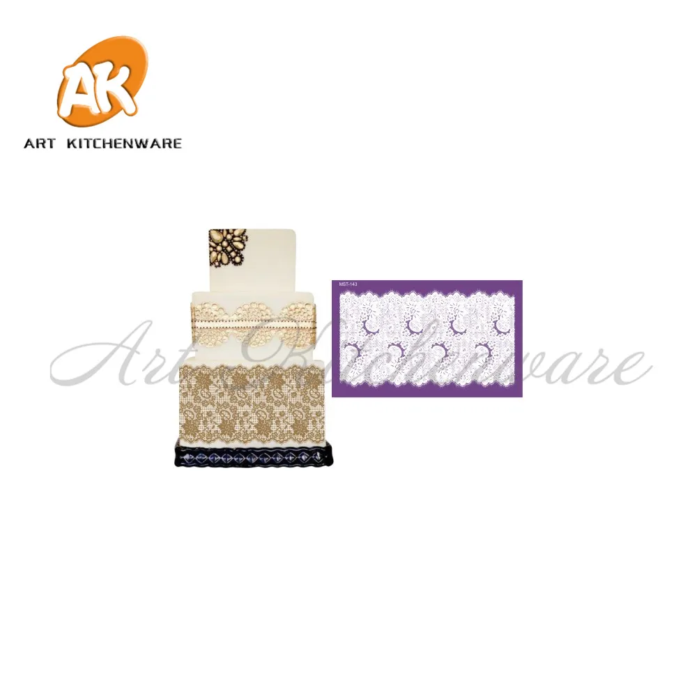 

Scrolls Mesh Stencil Floral Lace Stencil Wedding Cake Decorating Tool Soft Fabric Stencils for Fondant Cake Mold Bakery