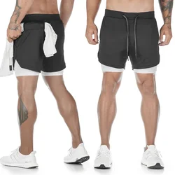 Vip Link – Shorts de Sport 2 en 1 pour hommes, Shorts de course à séchage rapide, pantalons de survêtement de Fitness, d'entraînement, de gymnastique 