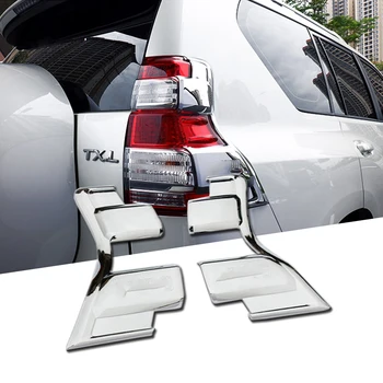 

2 Pcs For Toyota Prado FJ150 FJ 150 2014 - 2017 Taillight Cover Rear Light Lamp Frames Trim With Logo Car Styling Sticker
