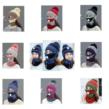 Winter Gebreide Warme Bivakmuts Beanie Hoed Ski Fietsen Masker Universele Maat