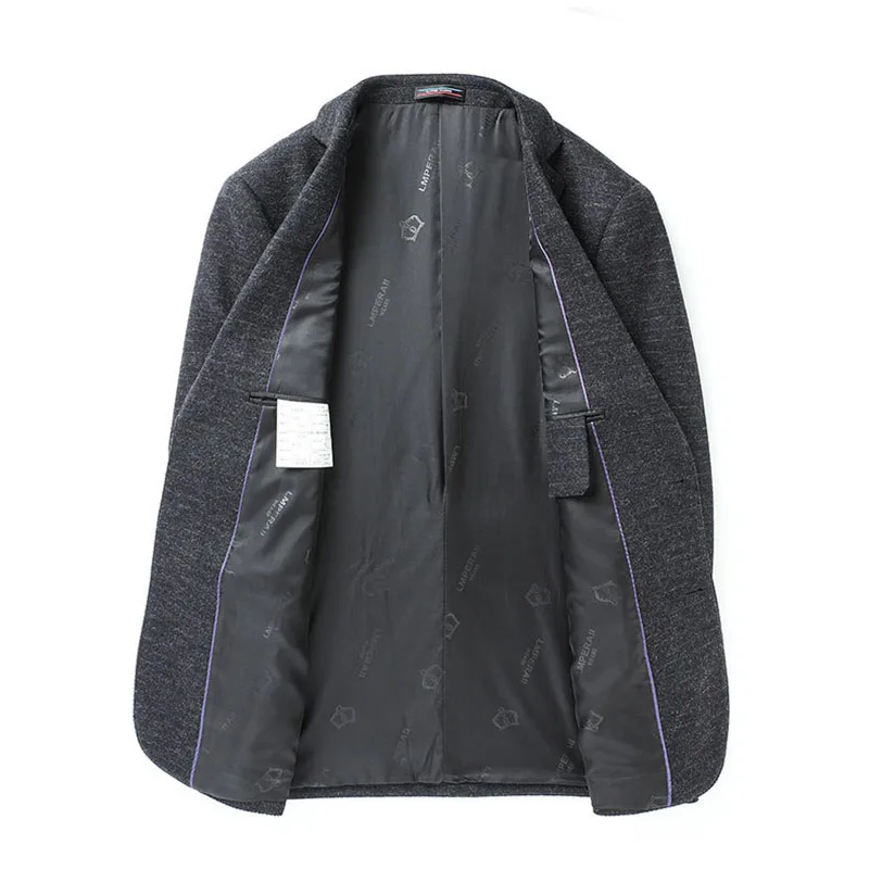 2019 Autumn Winter Men Blazers Grey Full Sleeve Wool Cotton Blazer Jacket Smart Casual Male Suit Fashion City Regular Coats