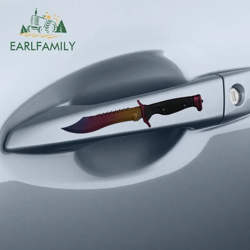 

EARLFAMILY 13cm x 13cm for Bowie Hunting Knife CSGO Skin Personality Decal Creative VAN Car Stickers Anime Waterproof Decoration