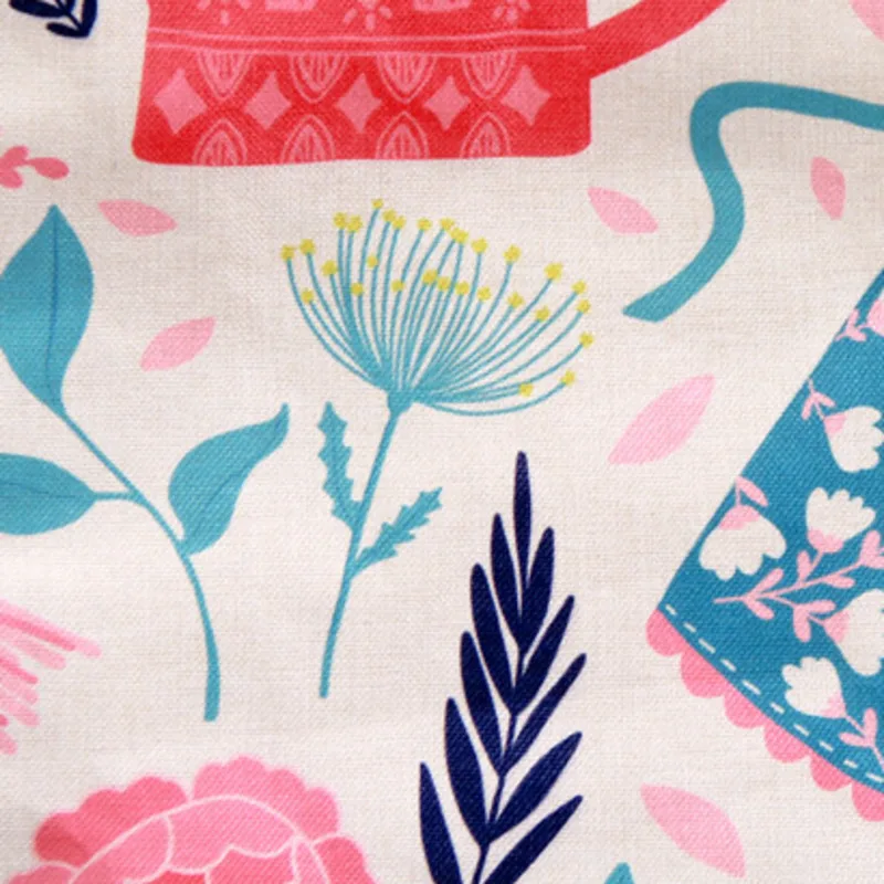 Nordic Style Aprons Plant Flower Printed Kitchen Aprons For Women Linen Bibs Household Cleaning Pinafore Home Cooking Tools