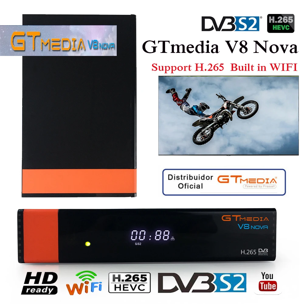 

gt media v8 nova with cccam cline for 1 year spain cccam espaсa freesat v8 super tv box dvb-s2 bluetooth satellite receiver wifi