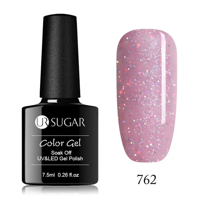 Гель-лак для ногтей серии ur Sugar Pink 7,5 мл Гибридный гвоздь полуперманентный Гель-лак с блестками - Цвет: 762