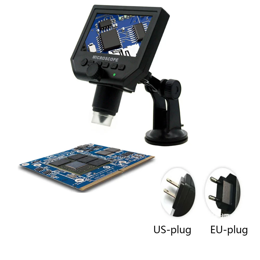600X Цифровой Микроскоп USB Lcd видео электронный микроскоп камера 4,3 дюймов HD OLED увеличение эндоскопа камера с держателем