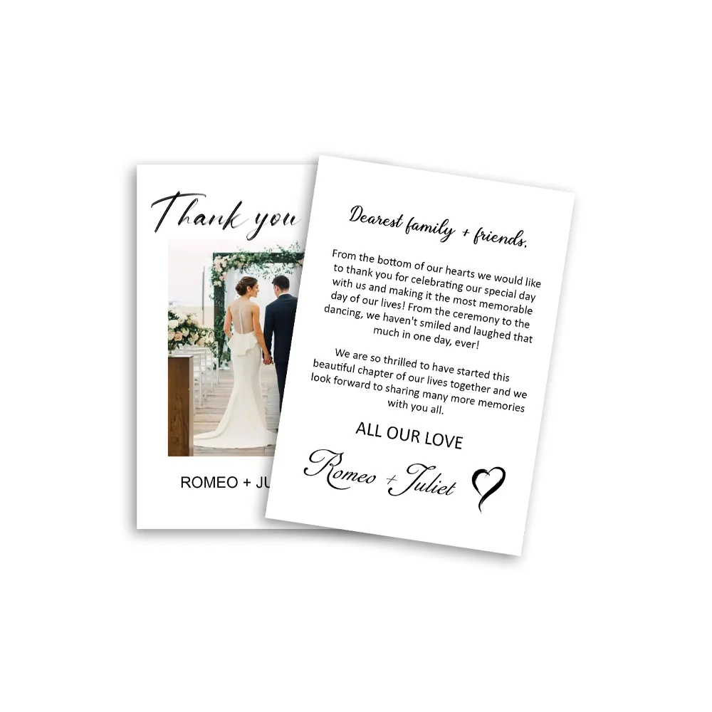Custom Photo Thank You Card, Minimalist Wedding Thank You Card, Modern Wedding Thank You DIY