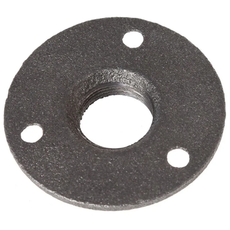 10Pcs/Lot Dn15 Bsp Thread Malleable Iron Pipe Fittings Wall Mount Floor Antique Retro Style Flange Hardware Tool Iron Casting Fl