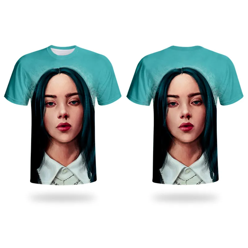 WHOSONG белая модная футболка для певицы Billie Eilish, популярная одежда в готическом стиле панк года топы для мальчиков и девочек