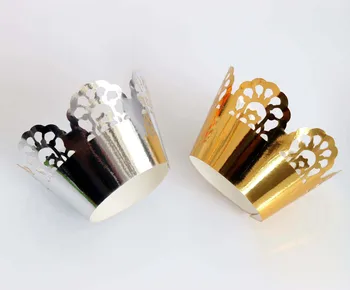 

50/100pcs Holders Hollow Muffin Cupcake Paper Cups Wedding Birthday Baby Shower Filigree Vine Decor Cupcake Wrapper Cake Decor