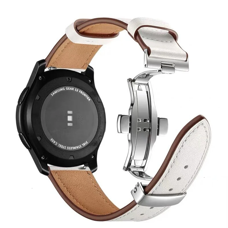 Ремешок из натуральной кожи для Samsung Gear S3 Frontier Huawei Xiaomi Amazfit сменный классический