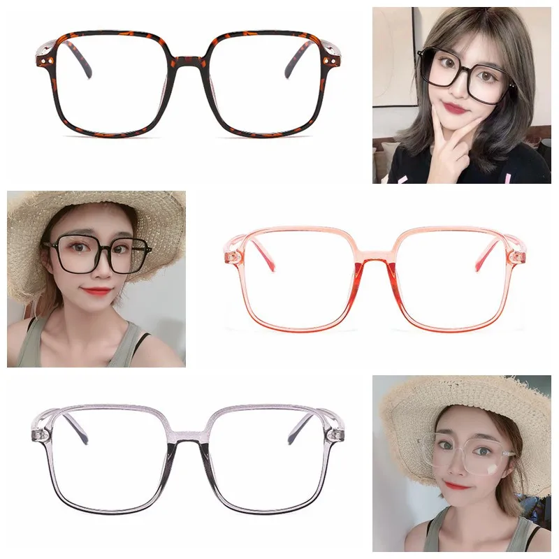 Женские очки, анти-синий светильник, плоские зеркальные очки, корейский стиль, квадратная оправа, очки, модные дикие простые очки