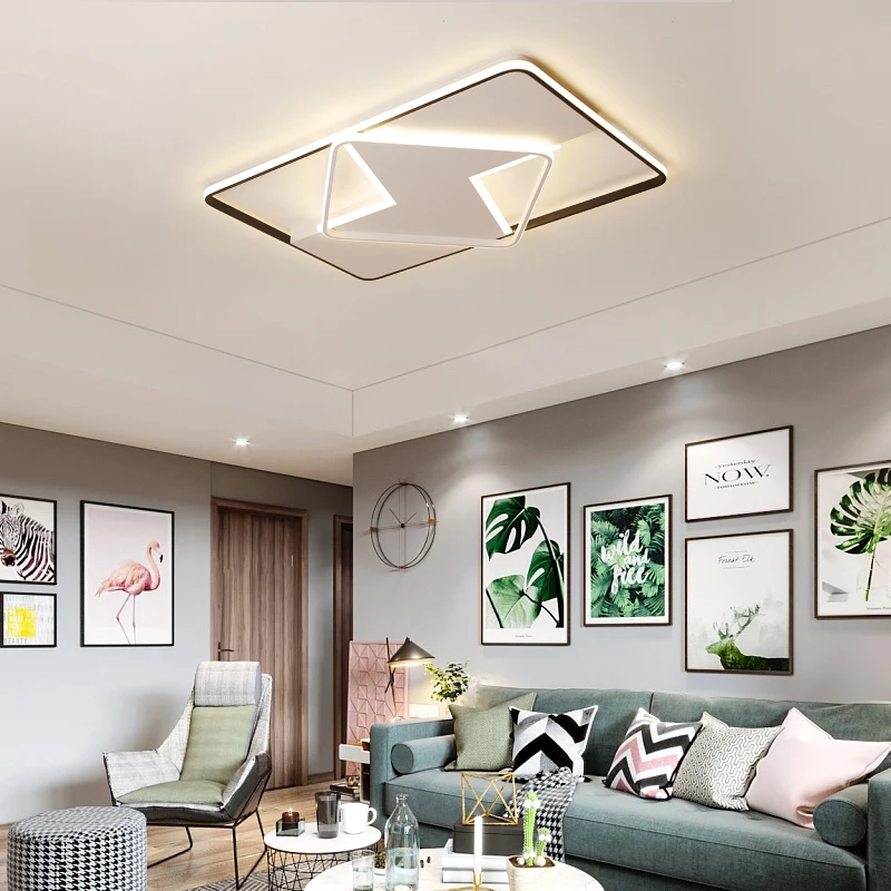 Chandelierrec AC90v-260v, Современные светодиодные люстры для гостиной, спальни, крытые низкие потолки, домашнее освещение, светодиодная люстра