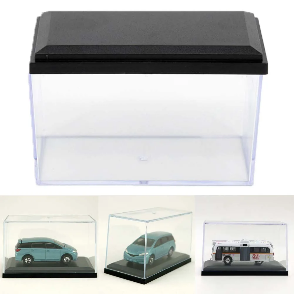 Acrylic Display Case For 1:64 Scale Car Black Base Box For Diecast Model Toy Car
