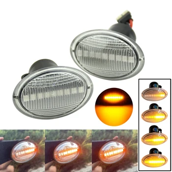 

2x Dynamic LED Side Marker Turn Signal Lights For Maserati GranCabrio Granturismo for Lancia Lybra for Fiat 500 For Ford KA Alfa