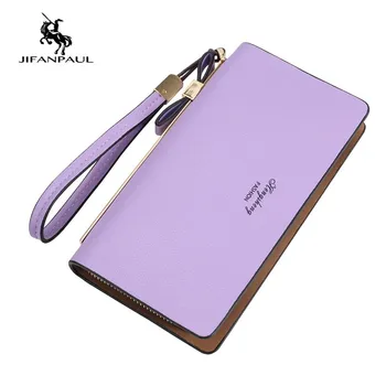 

JIFANPAUL 2020 New Ladies Wallet New Clutch Bag Long Zipper Soft Leather Bowknot Women's Bill Banknote Phone Wallet