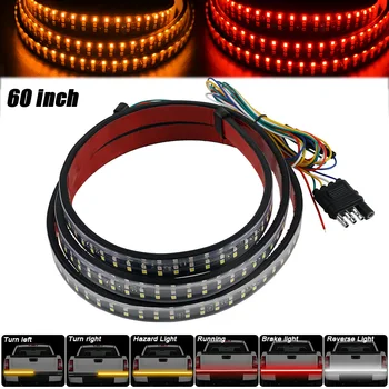 

BEVINSEE 60" Triple Row LED Strip Light Bar Triple Row 6-Function With Reverse Brake Turn Signal For Jeep Pickup SUV Dodge