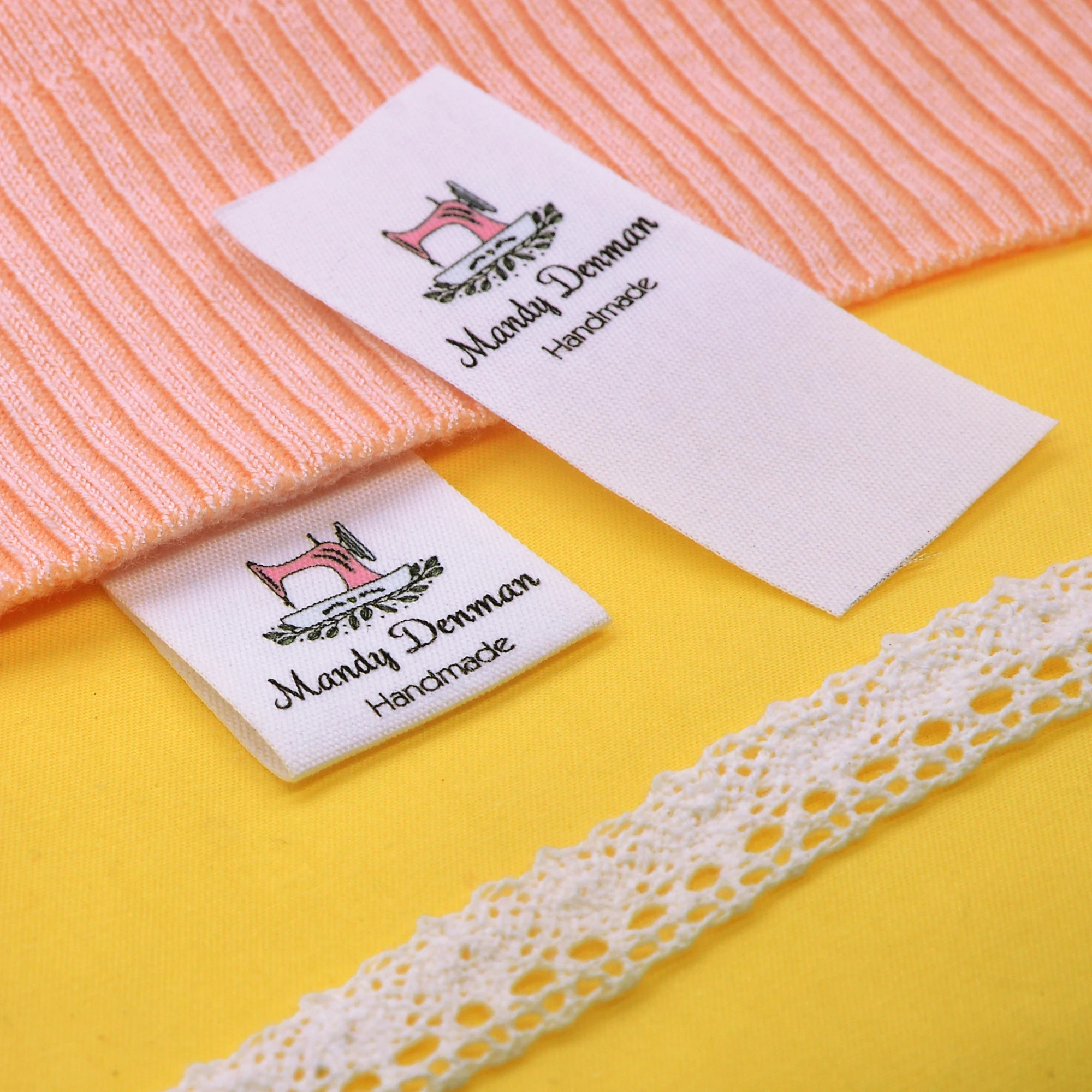 Custom Sewing label, Fold, Custom Clothing Labels Fabric Name Tags