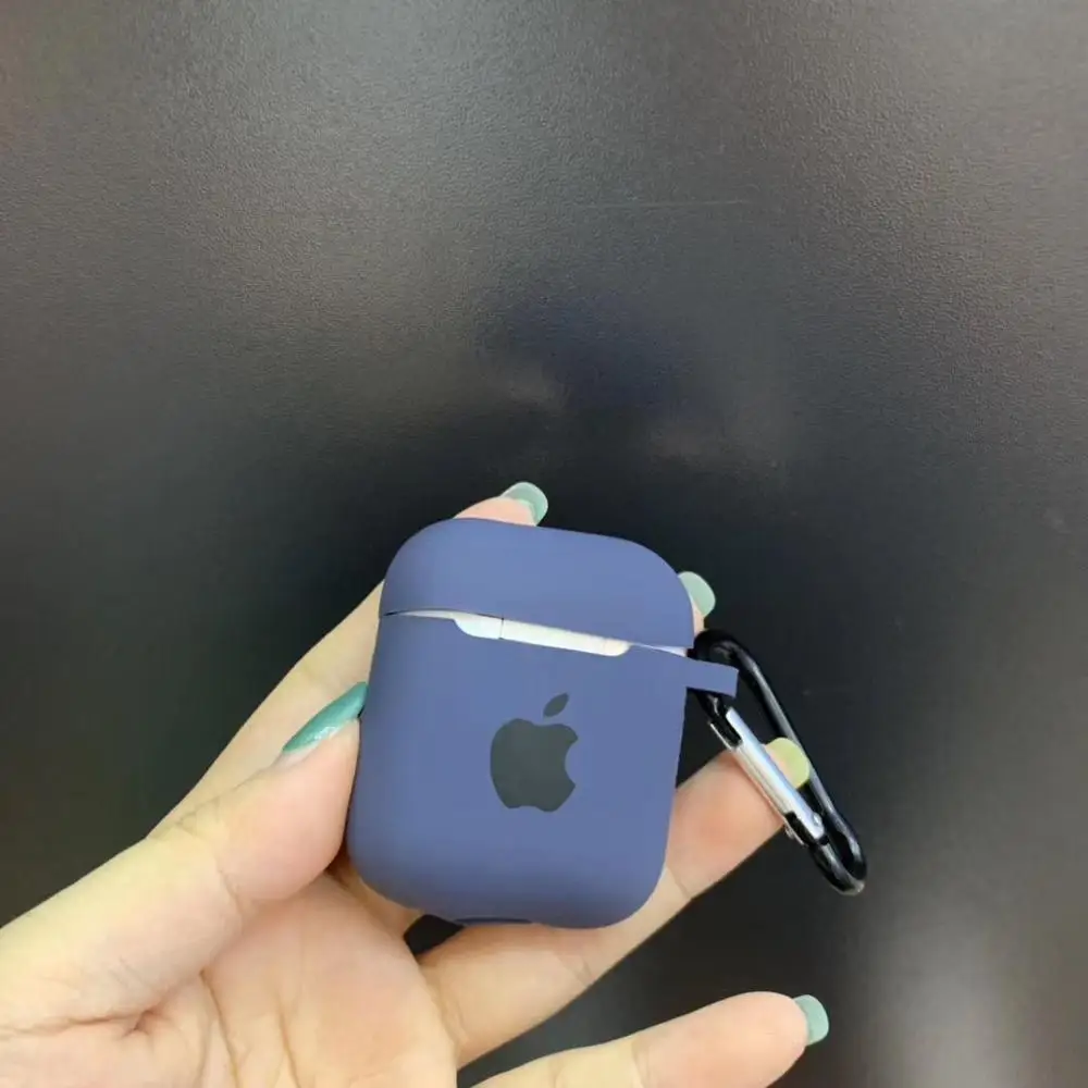 Для Apple AirPods 2 1, аксессуары для наушников, мягкий чехол с милым логотипом, карамельный цвет, чехол с крючками - Цвет: 1