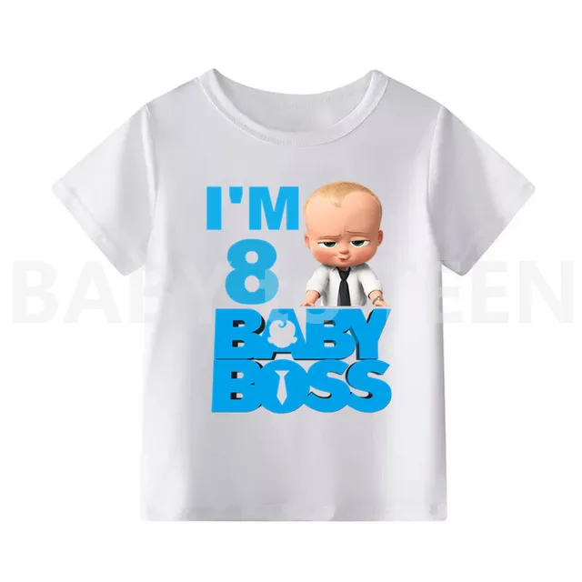 2019 Baby Boss Birthday Number 1-10 Cartoon T-shirt Boys Girls Funny T Shirt Children Summer Tops Kids Clothes H