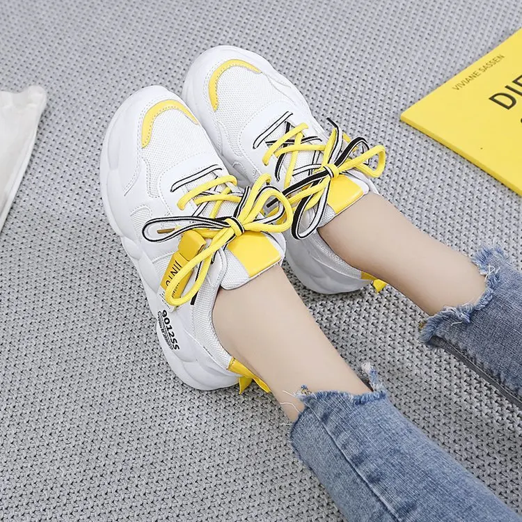 Women Sneakers Fashion Flat Platform Sneakers Lace-up Ladies Brand Chunky Causal Shoes Woman Sports Shoes Chaussure Femme