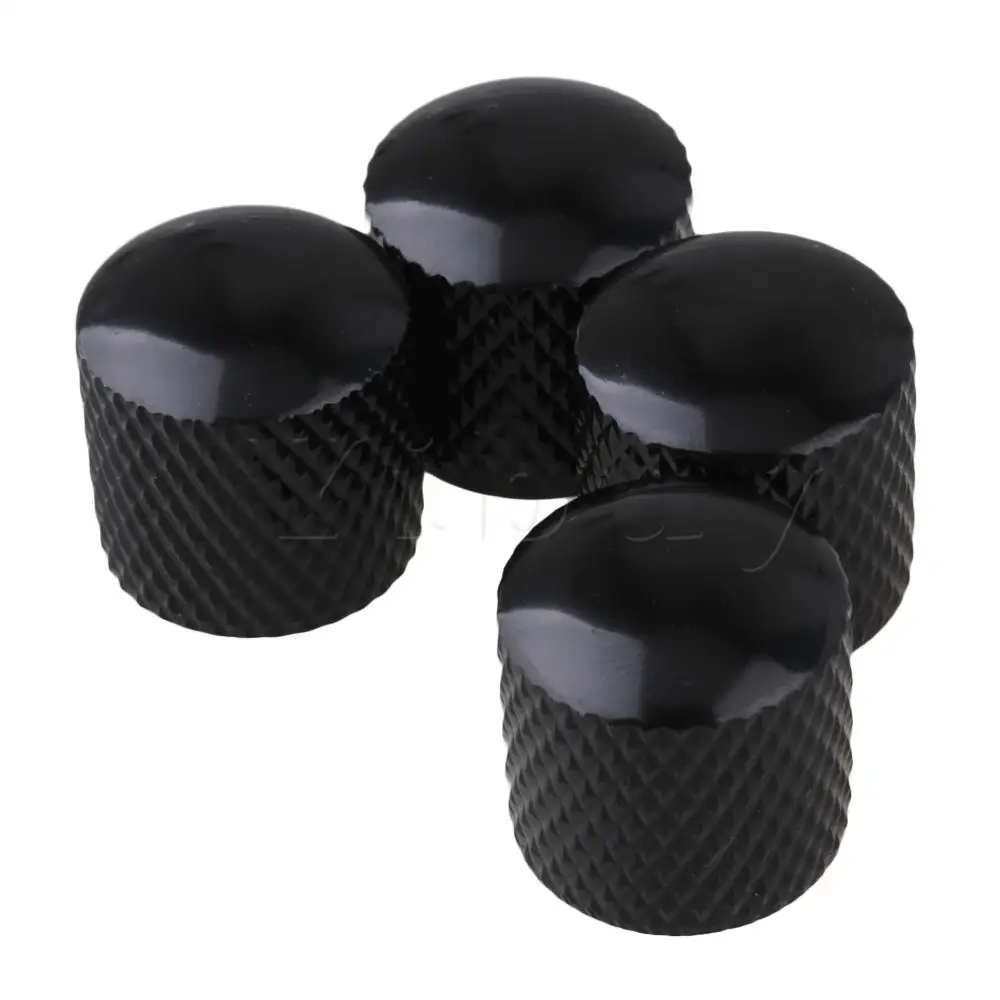 Yibuy 4PCS Metal Potentiometer Knob for Electric Guitar Black Instrument Parts | Спорт и развлечения