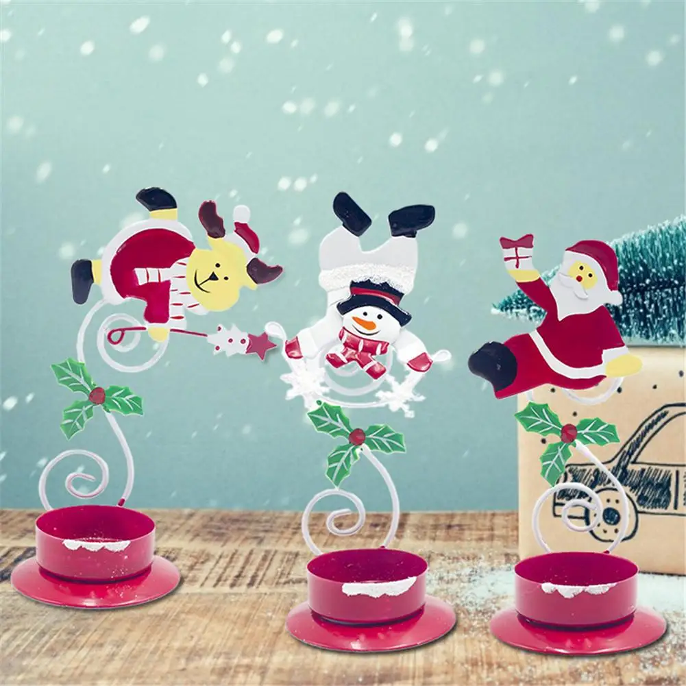 

Christmas Iron Candlestick Ornament Candle Desktop Decor Background Home Decor Santa Claus Christmas Tree