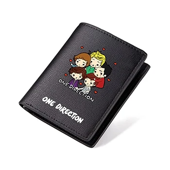 Одно направление Длинный кошелек черный PU короткий кошелек мужчины Carteira 1D кошельки - Цвет: C