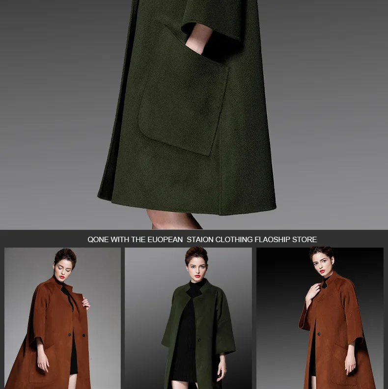 Special Price European And American Double-Faced Cashmere Coat Female High-End Elegant Handmade Woolen Overcoat In The Long Section Of Autumn And Winter New Coat Women ZZZ064
