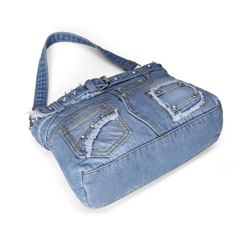 Дизайнерская Женская сумка-мессенджер, Индивидуальная сумка через плечо, женская модная джинсовая сумка