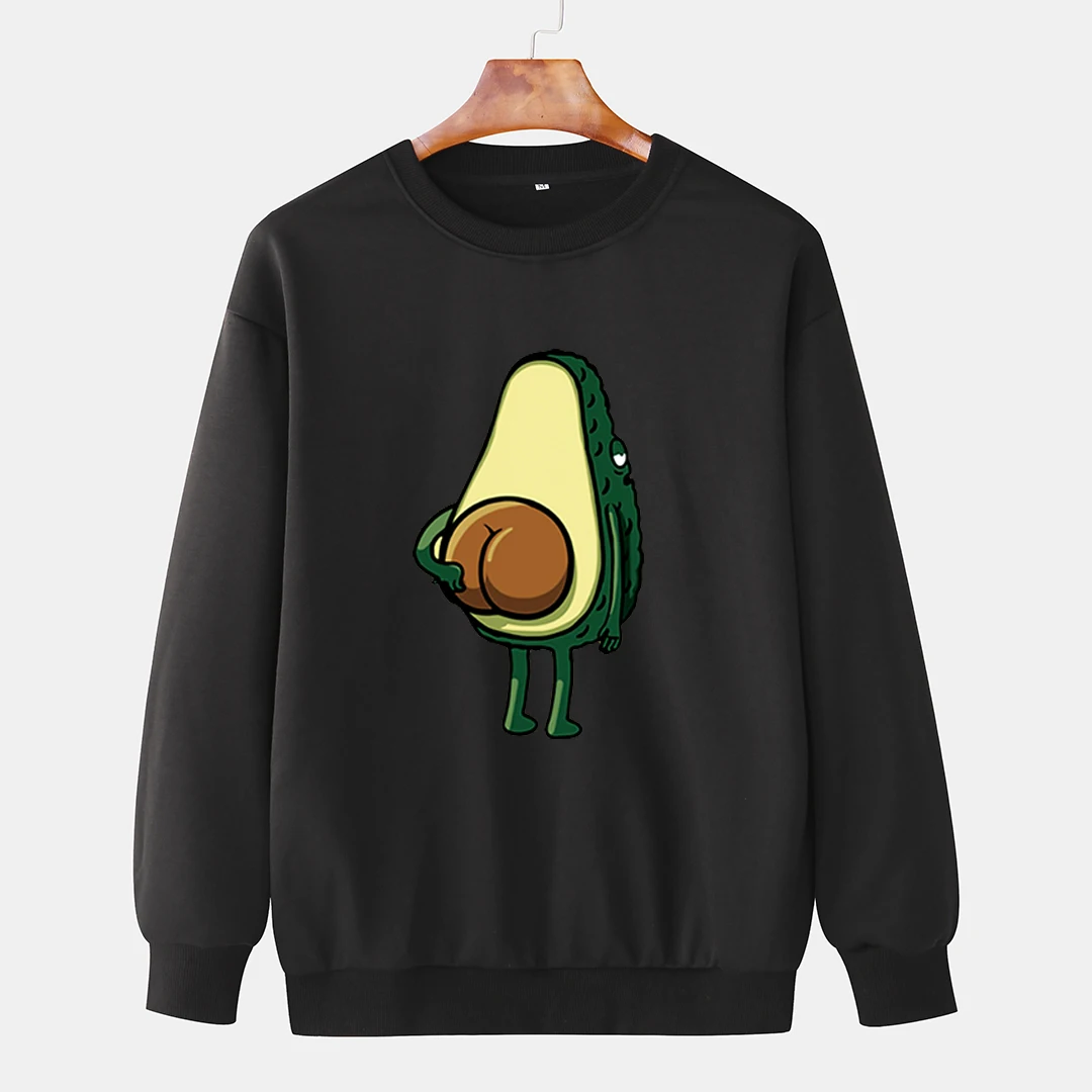 Новинка худи с принтом в виде пива живота авокадо для мужчин Осень зима