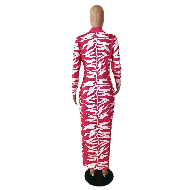 sexy vestido feminino plus size roupas outono manga comprida impressão vestido rosa senhoras bodycon vestido elegante atacado dropshipping