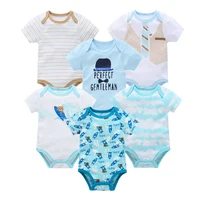 6PCs Newborn Baby Short Sleeve Bodysuit Cotton Clothes