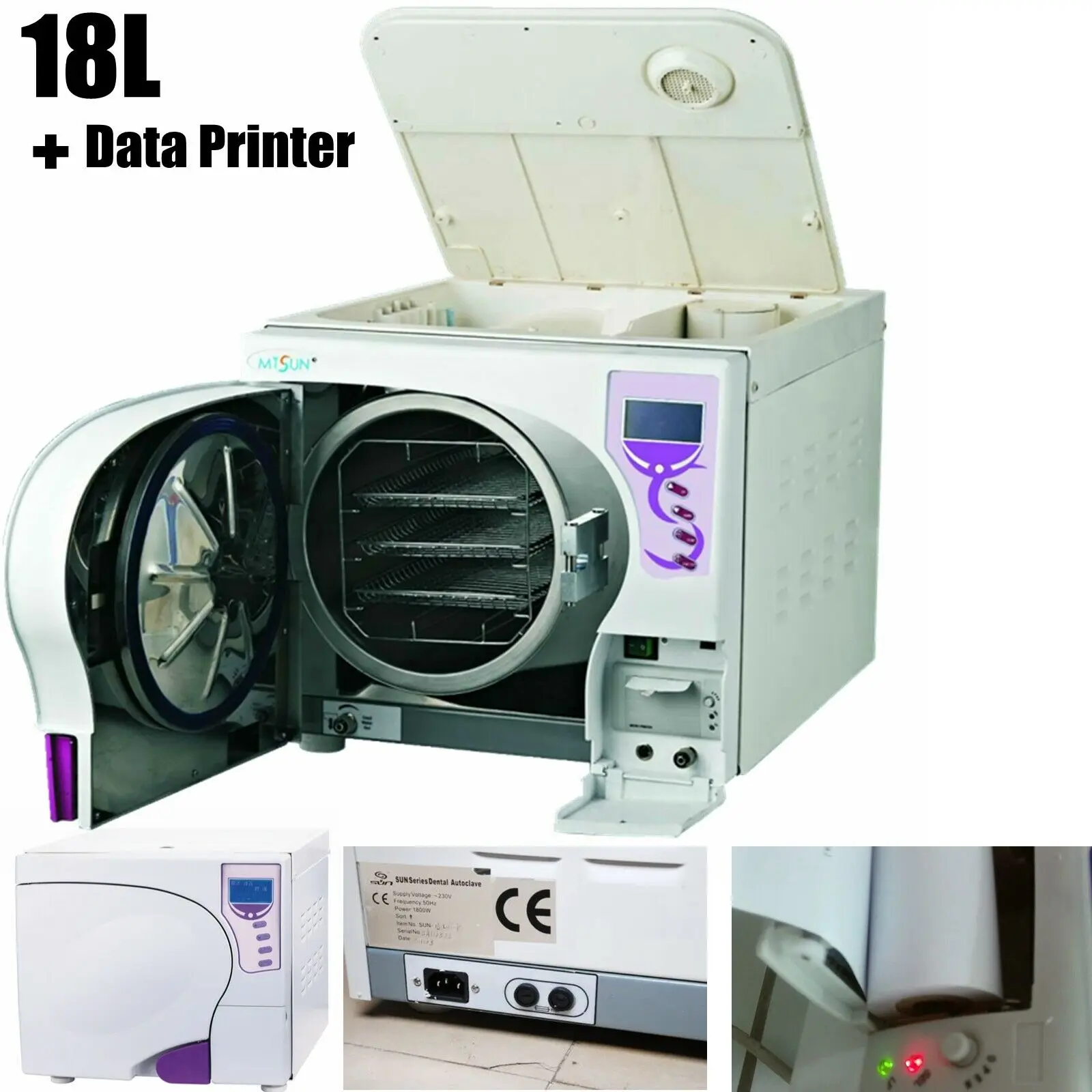 

18L 3 Times Pre-vacuum Dental Medical Autoclave Sterilizer +Data Printer Class B