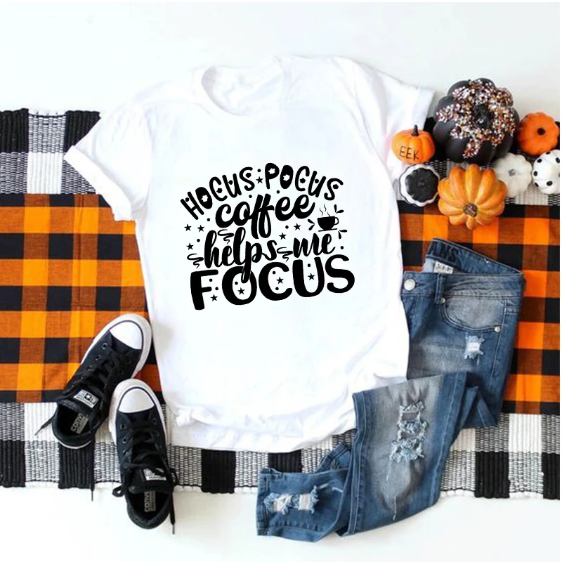 Эффектная женская футболка на Хэллоуин «Фокус», готический ужас, короткий рукав, Ретро стиль, Ulzzang, модные футболки, графические футболки