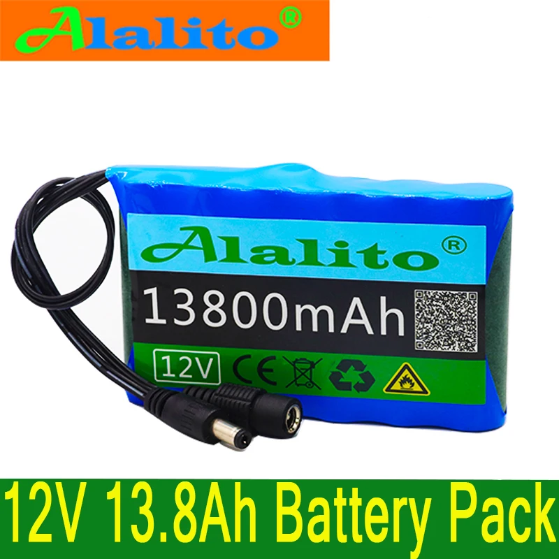Новая аккумуляторная батарея AlalitoThe 12 В 18650 Ач 6 емкость 8013800 постоянного тока мА/ч