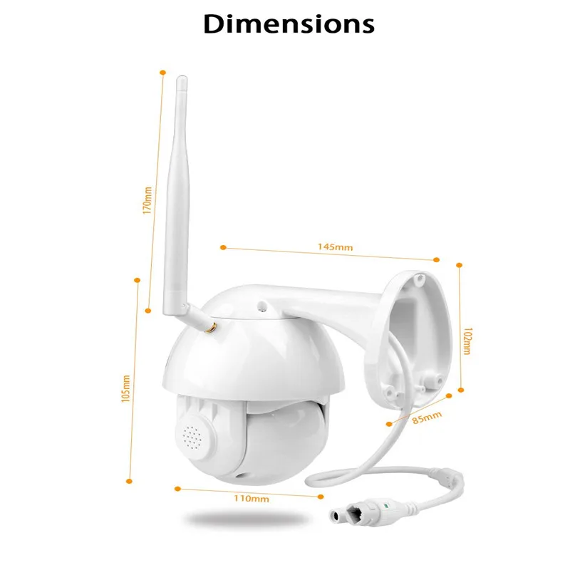 Домашняя солнечная энергетическая система 200W WiFi IP Камера обнаружения движения Автоматическое отслеживание PTZ 4X зум 2-полосная аудио P2P наружного видеонаблюдения куполообразная камера, Wi-Fi, Камера