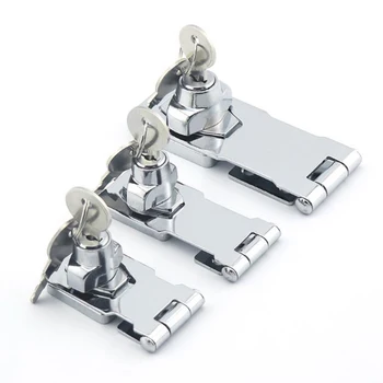 

Stainless Steel Hasp Lock Twist Knob Keyed Locking Hasp with 2 Keys Furniture Cabinet Drawer Cupboard Closet Locker