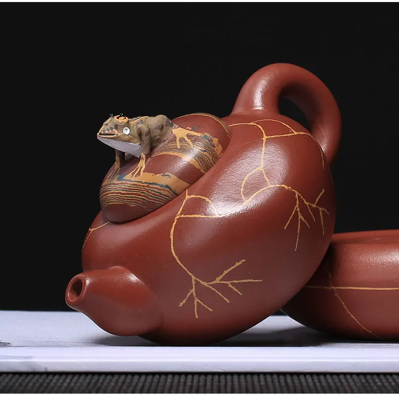 Lotus Pond Moonlight Clay Tea Set Raw Ore Mud Material Summer Interest Pot Entirely Handmade Yixing Clay Teapot a Generation of