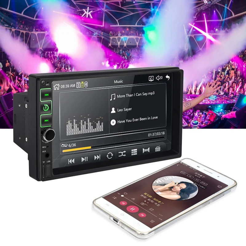 2 Din автомагнитола 7 дюймов плеер Mp5 пресс-экран Bluetooth Мультимедиа Fm Aux Usb Sd карта HD плеер Mp5
